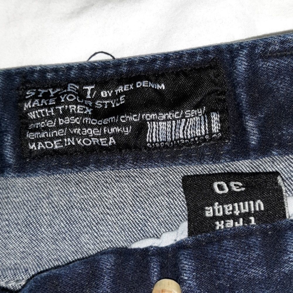 T-Rex T'Rex Denim Destroyed Dark Skinny Jeans 30 - Picture 5 of 8